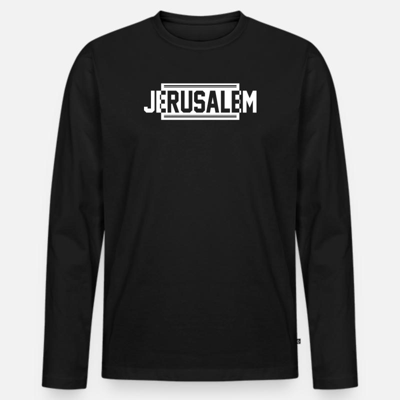 Jerusalem Urbane  - Männer Premium Bio Langarmshirt - Schwarz