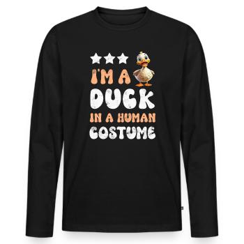 Duck ducks - Men's Premium Organic Long Sleeve Shirt - black - Front - Nico (187cm)