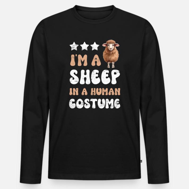 Schaf Schafe - Männer Premium Bio Langarmshirt - Schwarz