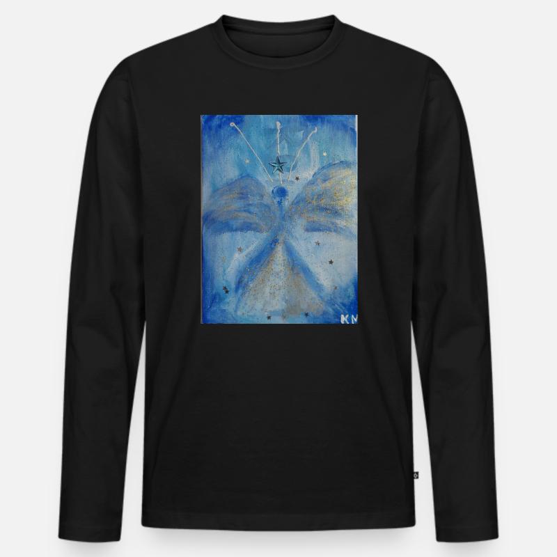 Erzengel Michael - Männer Premium Bio Langarmshirt - Schwarz