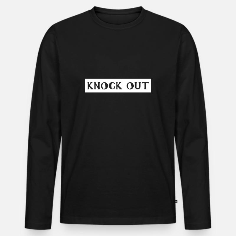Knock out, K.o., K.O. - Männer Premium Bio Langarmshirt - Schwarz