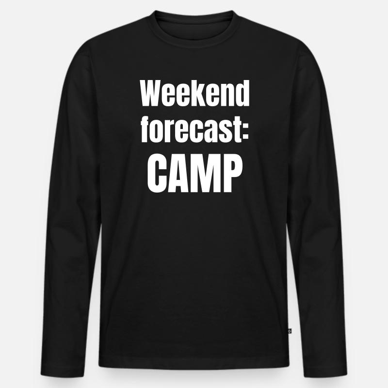 Weekend forecast: Camp - Männer Premium Bio Langarmshirt - Schwarz
