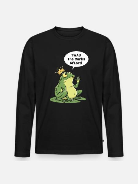 Regal Frog Carbohydrate King Design - Men's Premium Organic Long Sleeve Shirt - black