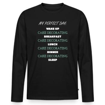 Humorous Cake Decorator Quote T-Shirt - Men's Premium Organic Long Sleeve Shirt - black - Front - Nico (187cm)