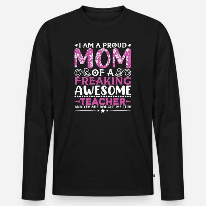 Stolze Lehrerinnen Botschaft  - Männer Premium Bio Langarmshirt - Schwarz