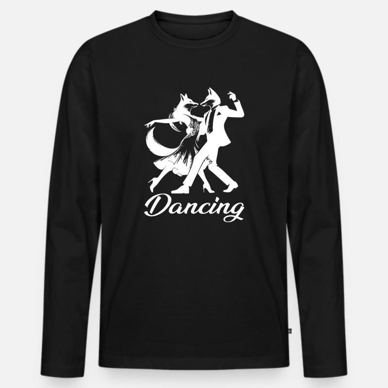 Tango Füchse Design – Dancing - Männer Premium Bio Langarmshirt - Schwarz