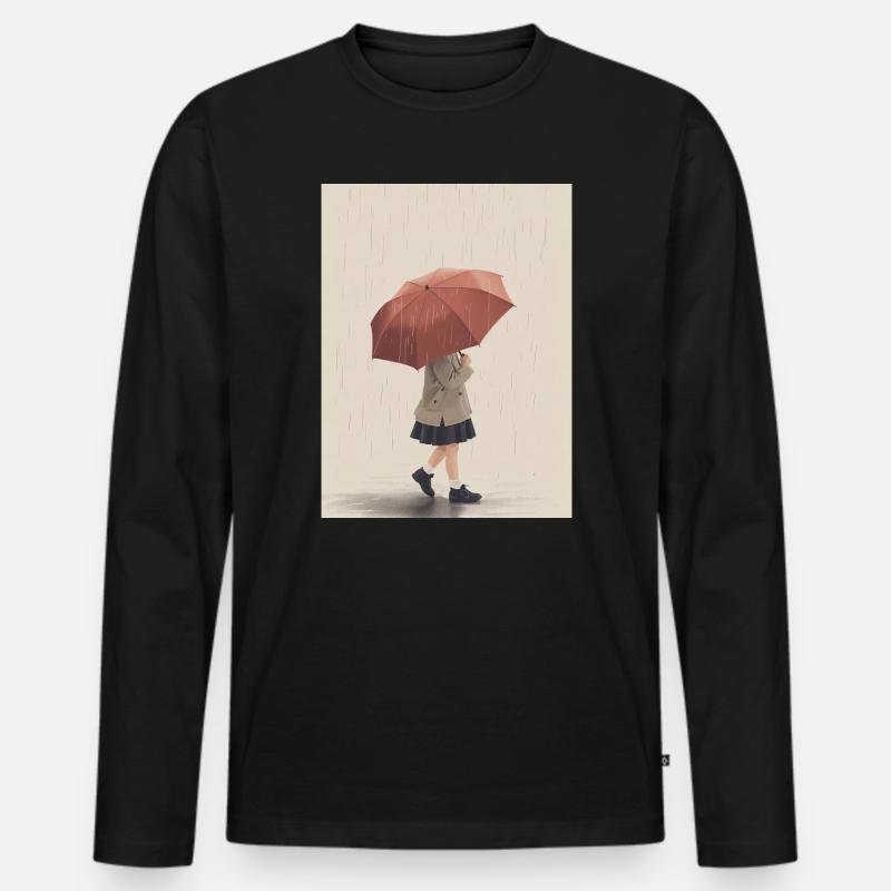 Rainy Kinderbetreuung - Männer Premium Bio Langarmshirt - Schwarz