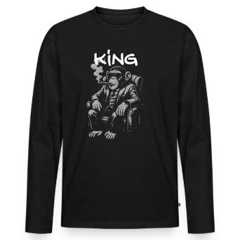 King Chimp in a Smoking Suit - Men's Premium Organic Long Sleeve Shirt - black - Front - Nico (187cm)