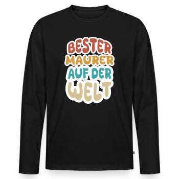 Berufung Maurer - Männer Premium Bio Langarmshirt - Schwarz - Vorne - Nico (187cm)