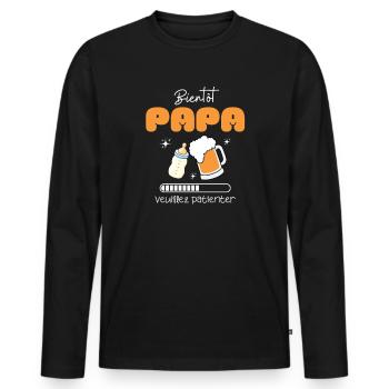Coming Soon Daddy Humor Pregnancy with Beer & Baby Bottle - Men's Premium Organic Long Sleeve Shirt - black - Front - Nico (187cm)