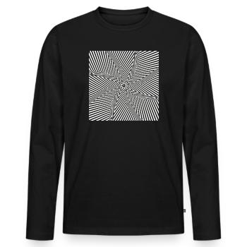 Starburst optisches Labyrinth - Männer Premium Bio Langarmshirt - Schwarz - Vorne - Nico (187cm)