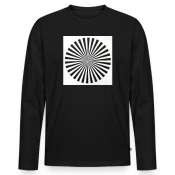Radiale Optische Täuschung - Männer Premium Bio Langarmshirt - Schwarz - Vorne - Nico (187cm)