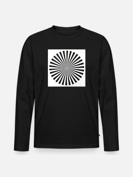 Radial Optical Illusion - Men's Premium Organic Long Sleeve Shirt - black