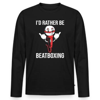 Beatbox - Männer Premium Bio Langarmshirt - Schwarz - Vorne - Nico (187cm)
