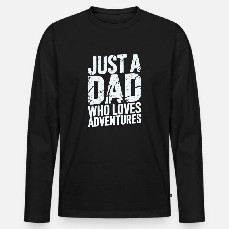Vater der Abenteuer - Männer Premium Bio Langarmshirt - Schwarz