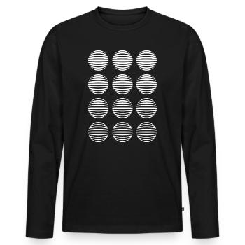 Sphères géométriques - T-shirt manches longues Premium bio Homme - noir - Devant - Nico (187cm)
