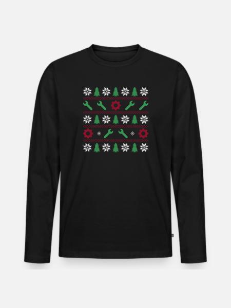 Tools Ugly Christmas - Men's Premium Organic Long Sleeve Shirt - black