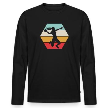 Handball Mädchen / Handball Girl - Männer Premium Bio Langarmshirt - Schwarz - Vorne - Nico (187cm)