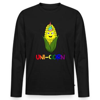 Uni-corn Bauer - Männer Premium Bio Langarmshirt - Schwarz - Vorne - Nico (187cm)