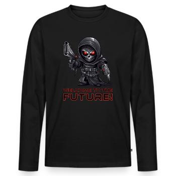 Faucheuse - Sensenmann - Halloween - T-shirt manches longues Premium bio Homme - noir - Devant - Nico (187cm)