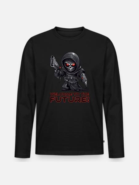Grim Reaper - Sensenmann - Halloween - Männer Premium Bio Langarmshirt - Schwarz