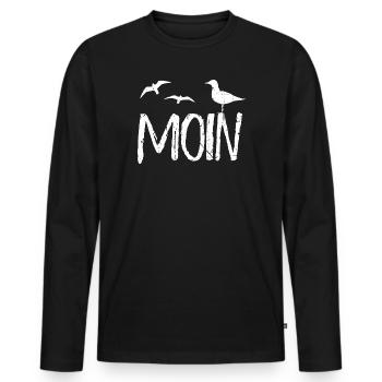 it is called Moin Moinzen Ahoi Seemann North German - Men's Premium Organic Long Sleeve Shirt - black - Front - Nico (187cm)