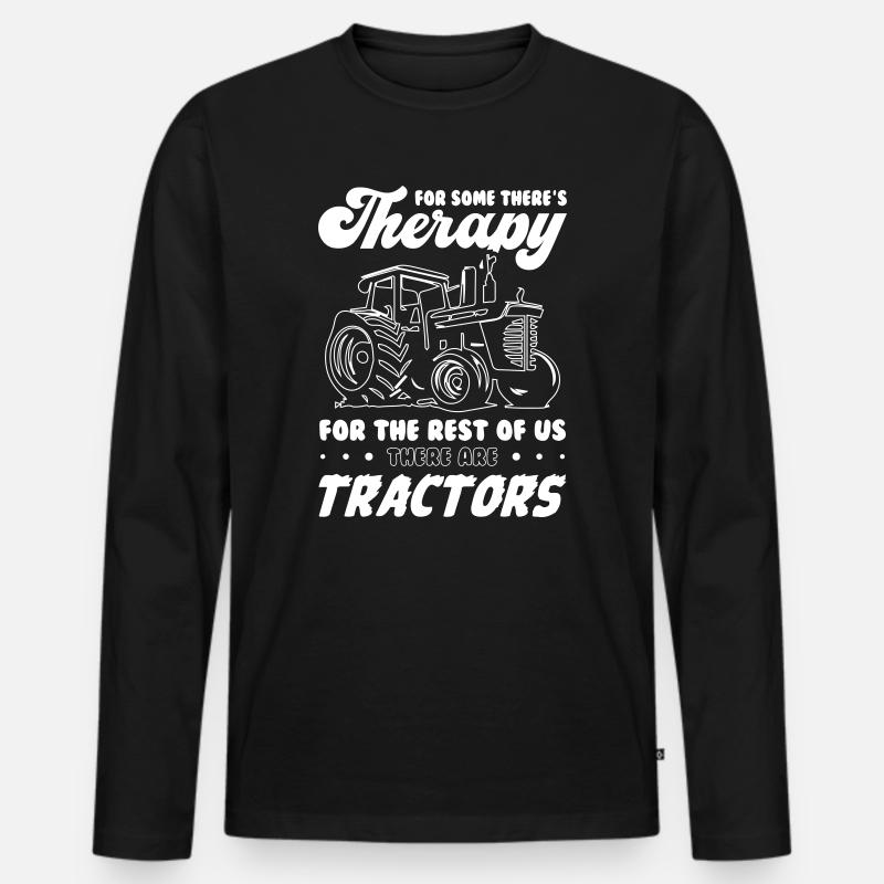 Tractor Farmer - Männer Premium Bio Langarmshirt - Schwarz