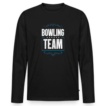 Équipe de bowling - T-shirt manches longues Premium bio Homme - noir - Devant - Nico (187cm)