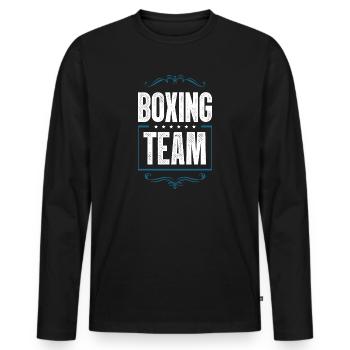 Boxing Crew - Männer Premium Bio Langarmshirt - Schwarz - Vorne - Nico (187cm)