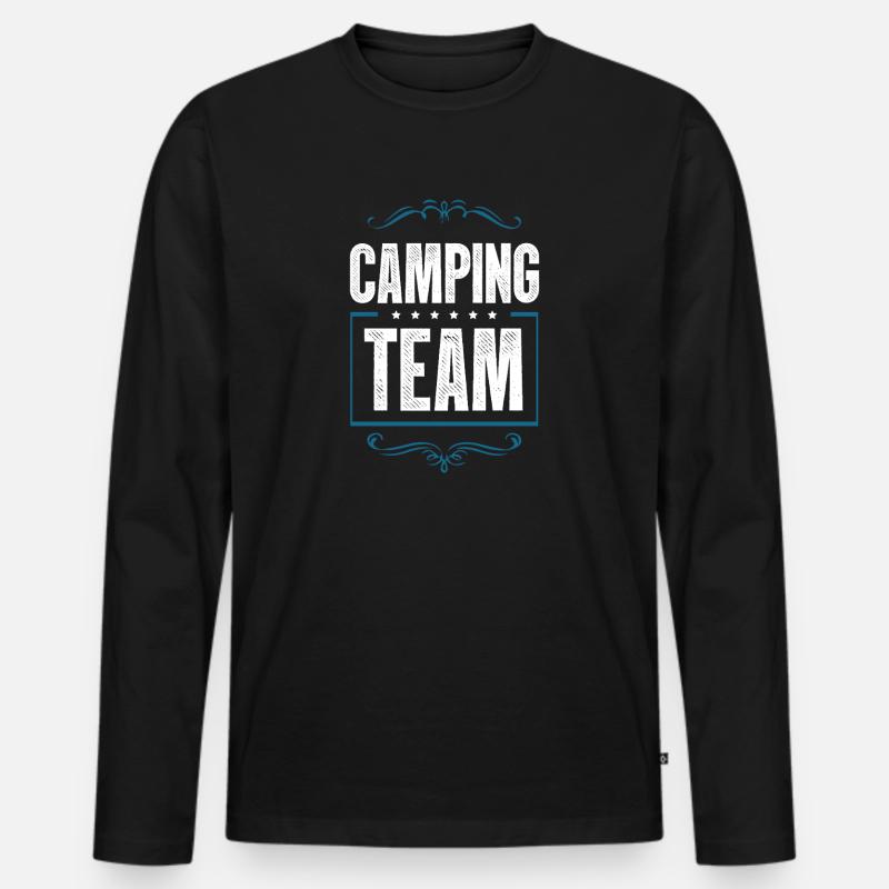 Camping Crew - Männer Premium Bio Langarmshirt - Schwarz