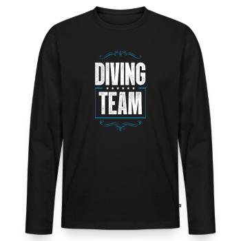 Diving Crew - Men's Premium Organic Long Sleeve Shirt - black - Front - Nico (187cm)