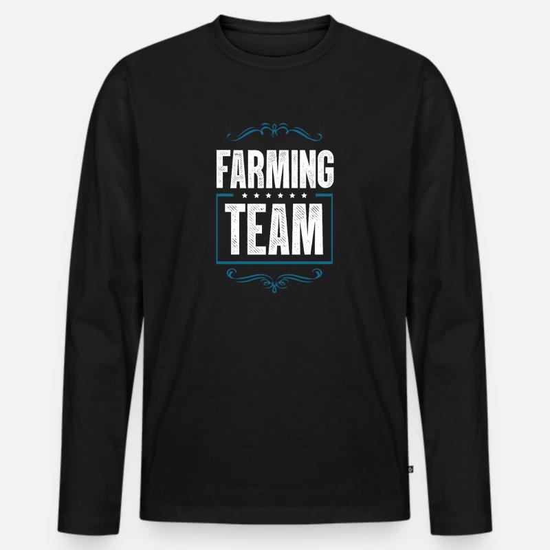 Farming Team - Männer Premium Bio Langarmshirt - Schwarz