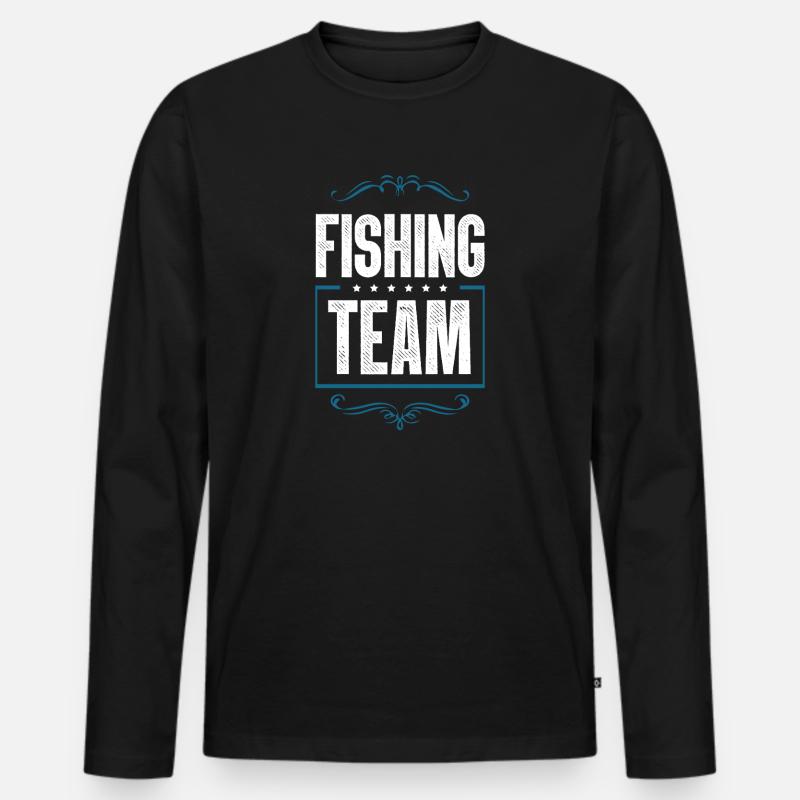 Fishing Team - Männer Premium Bio Langarmshirt - Schwarz