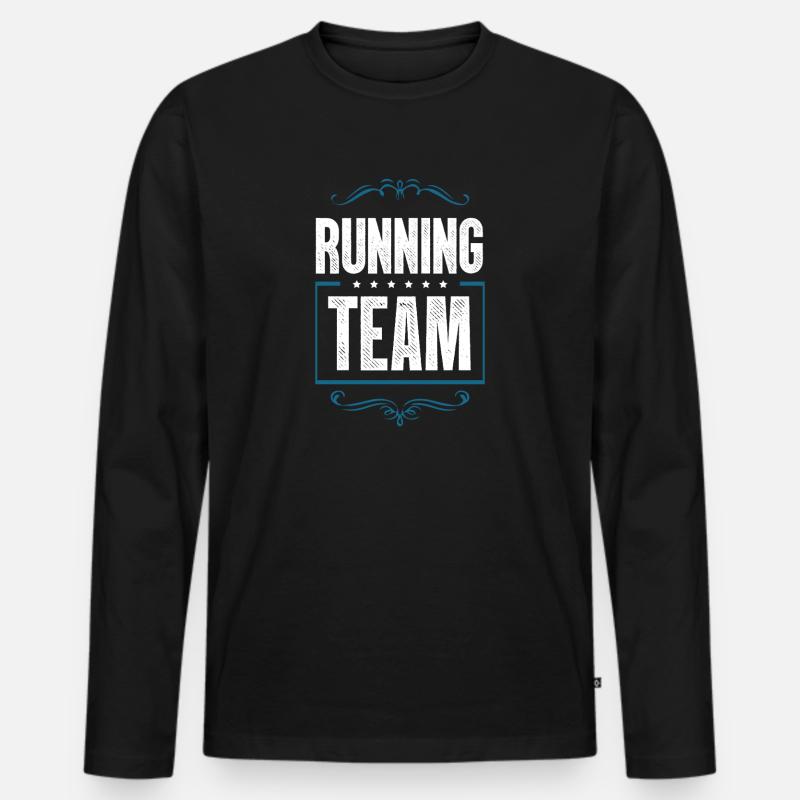 Running Team - Männer Premium Bio Langarmshirt - Schwarz