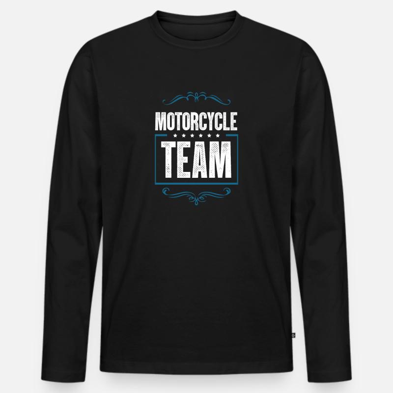 Motorcycle Team - Männer Premium Bio Langarmshirt - Schwarz