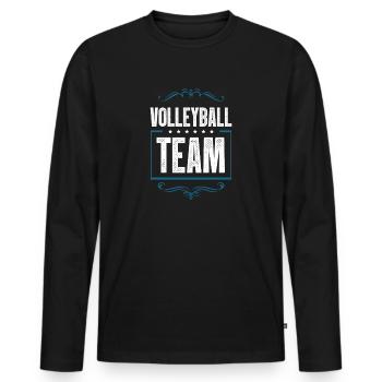Volleyball Team - Men's Premium Organic Long Sleeve Shirt - black - Front - Nico (187cm)