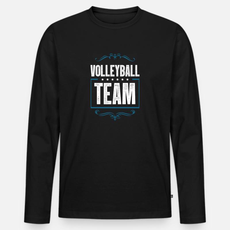 Volleyball Team - Männer Premium Bio Langarmshirt - Schwarz