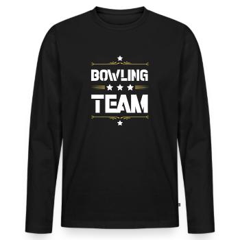 Bowling Team - Men's Premium Organic Long Sleeve Shirt - black - Front - Nico (187cm)