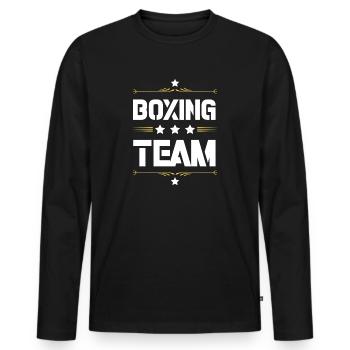 Boxing Team - Männer Premium Bio Langarmshirt - Schwarz - Vorne - Nico (187cm)