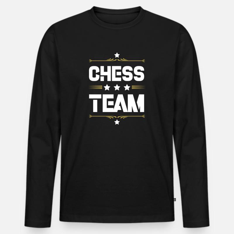 Chess Team - Männer Premium Bio Langarmshirt - Schwarz