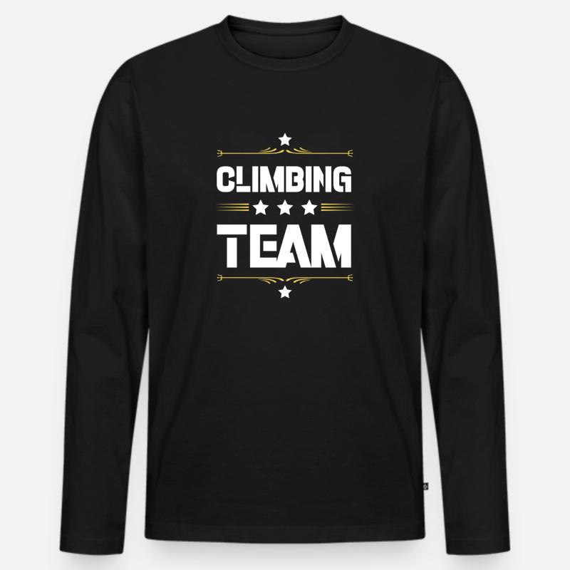 Climbing Team - Männer Premium Bio Langarmshirt - Schwarz