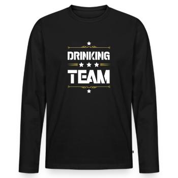 Drinking Team - Männer Premium Bio Langarmshirt - Schwarz - Vorne - Nico (187cm)