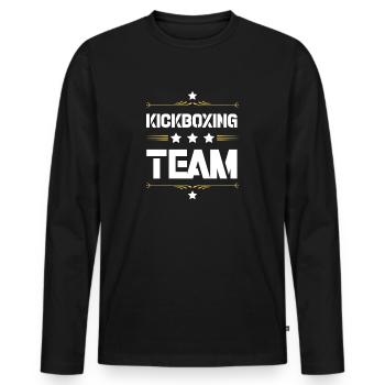 Équipe de kickboxing - T-shirt manches longues Premium bio Homme - noir - Devant - Nico (187cm)