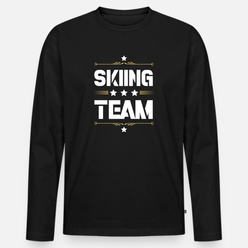 Skiing Team - Männer Premium Bio Langarmshirt - Schwarz