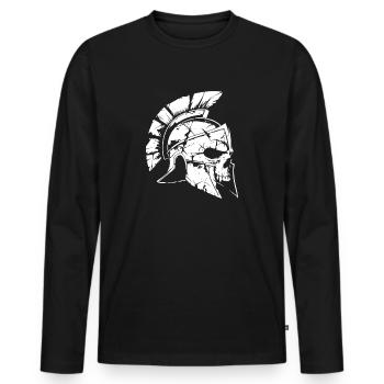 Spartan Gladiator Skull - Men's Premium Organic Long Sleeve Shirt - black - Front - Nico (187cm)