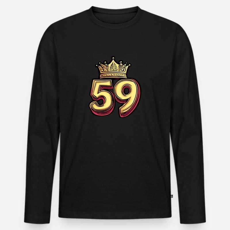 59 Zahl Krone - Männer Premium Bio Langarmshirt - Schwarz