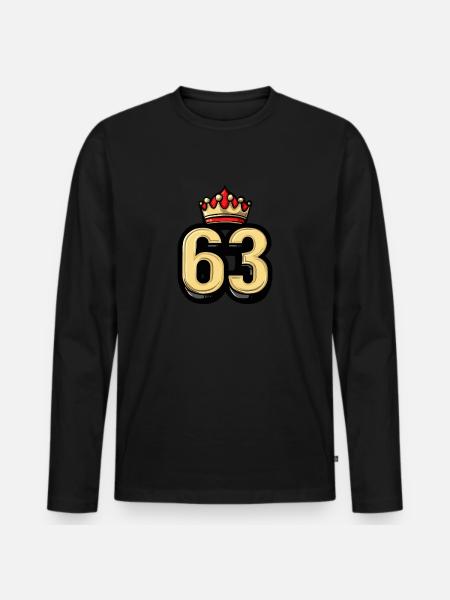 63 Number Krone - Men's Premium Organic Long Sleeve Shirt - black