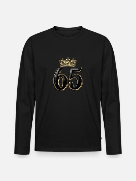 65 Number Krone - Men's Premium Organic Long Sleeve Shirt - black