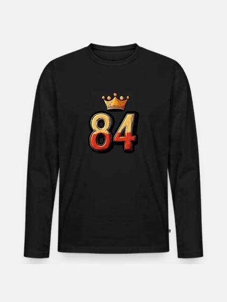 84 Number Krone - Men's Premium Organic Long Sleeve Shirt - black