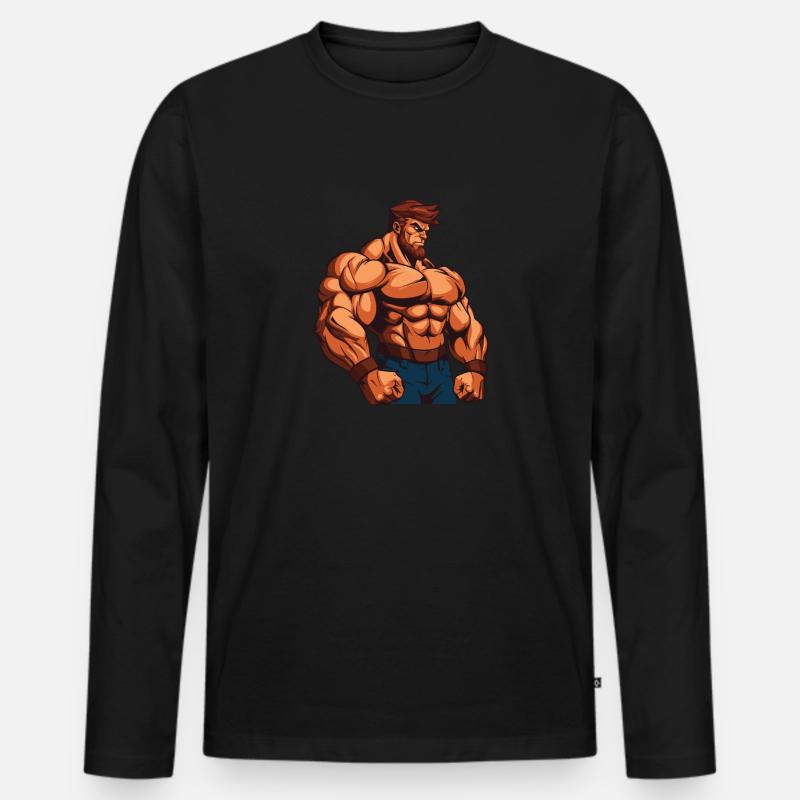 Bodybuilder Gym - Männer Premium Bio Langarmshirt - Schwarz